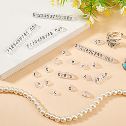 ABSプラスチック製外国製デジタル価格表示ボード2セット  ブラック  0.6x0.55x0.7cm  10個/セット&nbsp;KY-AN0001-06