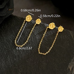 真鍮の花のダングルスタッドピアス  18KGP本金メッキ  68x5.8~6.8mm&nbsp;GQ4045