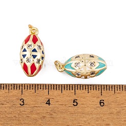 Brass Micro Pave Cubic Zirconia Pendants&nbsp;KK-E112-09G