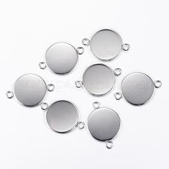 Tarnish Resistant 304 Stainless Steel Cabochon Connector Settings&nbsp;STAS-P161-29-20mm