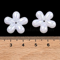 メッキ不透明アクリル模造貝殻ビーズ  花  貝殻色  19x19.5x4mm  穴：1.5mm  約714個/500g&nbsp;OACR-P039-04A