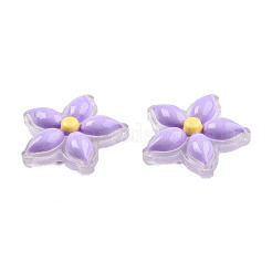 透明レジンエナメルカボション  花  ライラック  23x23.5x5.5mm&nbsp;CRES-N018-053A