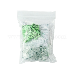 200PCSアクリルビーズ  混合図形  グリーン  7x3.5~4mm  穴：1.2~1.6mm&nbsp;MACR-FS0001-89