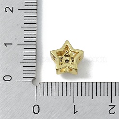 Rack Plating Brass Micro Pave Clear Cubic Zirconia Beads&nbsp;KK-A220-04G