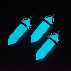 Synthetic Luminous Stone Double Terminated Pointed Pendants&nbsp;G-P359-03A