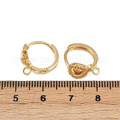 真鍮製フープピアスパーツ  カドミウムフリー＆鉛フリー  ハート  24KGP本金メッキ  16.5x14x8mm  穴：1.6mm  ピン：1mm&nbsp;KK-P310-29G