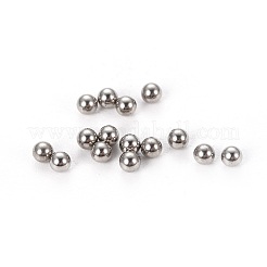 304ステンレススチールビーズ  ドリルなし/穴なしビーズ  固い丸  ステンレス鋼色  3mm&nbsp;STAS-WH0014-17B