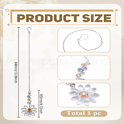 1Pc Glass Flower Hanging Ornaments&nbsp;HJEW-LP0002-65B