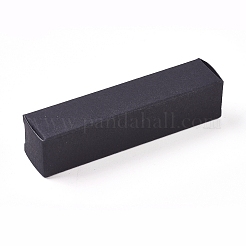 クラフト紙のアクセサリー箱  リップクリーム/口紅ボックス  長方形  ブラック  8.5x2x2cm&nbsp;X-CON-WH0069-51A-01