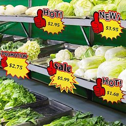 4袋4スタイル爆発的な形状と単語新しい空白の看板販売価格ラベルタグ  小売店のコマースはディスプレイを好む  きいろ  9x7.5x0.03cm  50個/袋  1バッグ/スタイル&nbsp;DIY-DJ0005-38
