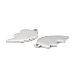 変色しない304ステンレススチール製スプリットペンダント  ダブルハート  ステンレス鋼色  24.5x25x1.4mm  穴：1.8mm&nbsp;STAS-G251-07A-P