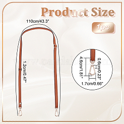 調節可能なレザーバッグストラップ  合金の留め金付き  シエナ  110x1.2cm&nbsp;DIY-WH0304-708B