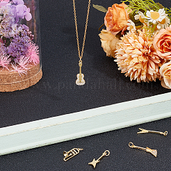 5pcs 5 style Rack Plating Brass Micro Pave Clear Cubic Zirconia Musical Instrument Pendants&nbsp;KK-BBC0012-92