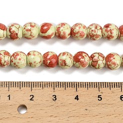 合成ターコイズビーズ連売り  ラウンド  染め  スプレー塗装  淡黄色  7.5~8mm  穴：1mm  約50個/連  13.78''（35センチメートル）&nbsp;TURQ-F019-03B