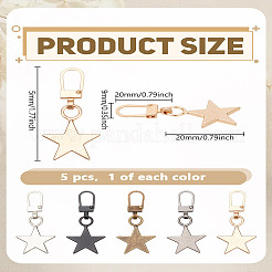 5Pcs 5 Colors Alloy Zipper Puller&nbsp;FIND-LP0003-27