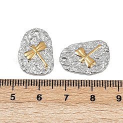 304ステンレスペンダント  イオンプレーティング（ip）  トンボチャーム付きティアドロップ  本金メッキ&ステンレススチールカラー  19.5x14x2mm  穴：1.4mm&nbsp;STAS-L290-55GP