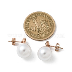 Ion Plating(IP) 304 Stainless Steel Round Stud Earrings&nbsp;EJEW-C099-17E