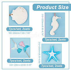 8 Sets 4 Style Resin Pendant Ornaments&nbsp;HJEW-GL0001-04