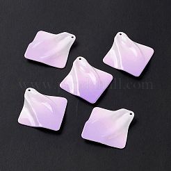 グラデーション スプレー塗装合金ペンダント  菱形  ライラック  43.5x23.5x4mm  穴：1.2mm&nbsp;LS-FIND-E026-03