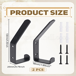 鉄製スキー板用壁掛けフック  ネジ付き  ブラック  136x20x48mm&nbsp;AJEW-WH0609-082EB