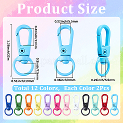 24Pcs 12 Colors Baking Paint Alloy Swivel Clasps&nbsp;FIND-SC0022-93