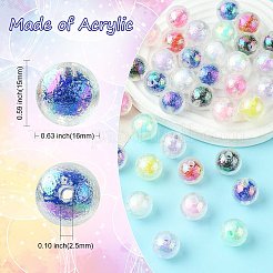 50Pcs Transparent Acrylic Beads&nbsp;OACR-CJ0001-37