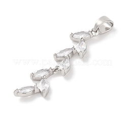 Rack Plating Brass Micro Pave Cubic Zirconia Pendants&nbsp;KK-F881-01P