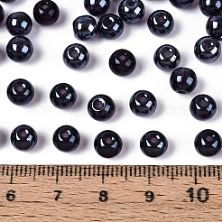 透明ガラスシードビーズ500個  窓ガラススタイル  ラウンド  インディゴ  6mm  穴：1.2mm&nbsp;SEED-PA0001-08D