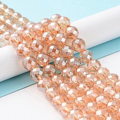 電気メッキ合成水晶ビーズ連売り  多面カット  ラウンド  10mm  穴：1mm  約39個/連  14.96''~15.16''（38~38.5センチメートル）&nbsp;G-Z038-A02-03PL-1