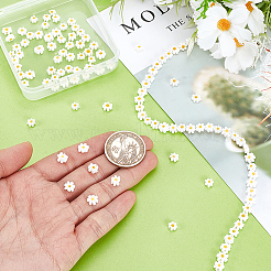 2連売りの手作りミルフィオリガラスビーズ連売り  花  オレンジ  5.5~8x2.5mm  穴：1mm  約64~67個/連  15.75インチ〜16.34インチ（40~41.5cm）&nbsp;LAMP-GA0001-17C-02