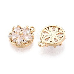 Brass Micro Pave Clear Cubic Zirconia Pendants&nbsp;KK-T080-86G