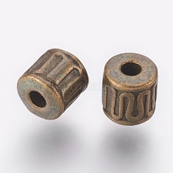 チベット風合金ビーズ  コラム  アンティークブロンズ  鉛フリー＆カドミウムフリー  4.5x4.5mm  穴：1.5mm&nbsp;MLF0030Y