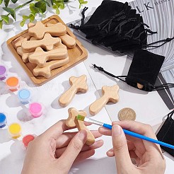 12Pcs Natural Wooden Cabochons&nbsp;WOOD-NB0002-35