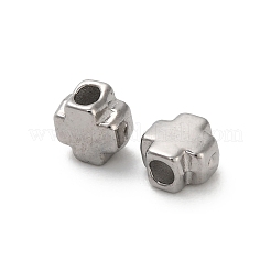 304ステンレススチールビーズ  クロス  ステンレス鋼色  4x4x2.5mm  穴：1.4mm&nbsp;STAS-D204-04P