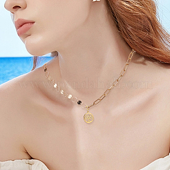 DIY チェーン ブレスレット ネックレス メイキング キット  真鍮製フラットラウンド＆リングリンクチェーンを含む  亜鉛合金カニカン  真鍮製丸カン  ゴールドカラー  チェーン：5m /箱&nbsp;DIY-NB0009-31