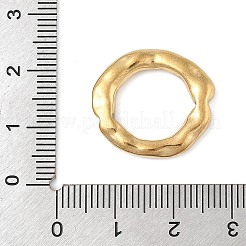 304ステンレススチールリンクリング  PVD真空メッキ  テクスチャリング形状  18KGP本金メッキ  21.5x19x3.5mm  内径：12.5x14mm&nbsp;STAS-P380-50G
