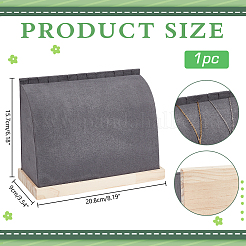 PUイミテーションレザーネックレススタンド  ウッドベースと  グレー  20.8x9x15.7cm&nbsp;NDIS-WH0006-19B