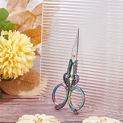2r13staainless鋼刺繡はさみ  合金ハンドル付きの鋭いクラフトはさみ  虹色  11x4.8x0.5cm&nbsp;TOOL-WH0139-35
