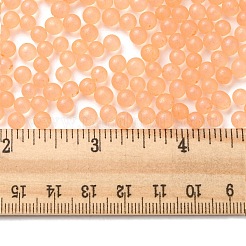 暗闇で光る透明ガラスラウンドビーズ  穴なし/ドリルなし  ライトサーモン  5mm  約2800個/袋&nbsp;GLAA-F124-B03