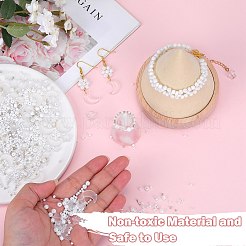 ガラス＆シードビーズ 2袋  フロスト＆イミテーションパール＆トランスペアレント  月と星とラウンド  ホワイト  2~16x2~11.5mm  穴：0.8~1.2mm&nbsp;GLAA-SZ0001-93