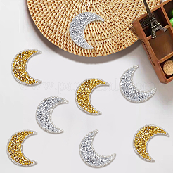 10Pcs 2 Colors Resin Rhinestone Iron on/Sew on Cloth Patches&nbsp;DIY-CY0003-31