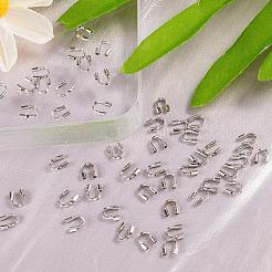 真鍮のワイヤー保護者  ニッケルフリー  プラチナメッキ  4.5x4x1mm  穴：0.5mm&nbsp;KK-R037-146P