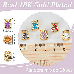 16Pcs Rack Plating Real 18K Gold Plated Brass Enamel Beads&nbsp;FIND-SC0001-76