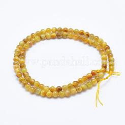 Natural Gold Tiger Eye Beads Strands&nbsp;G-K203-84-4mm