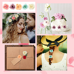 30Pcs 5 Colors Cloth Rose Flower&nbsp;DIY-GF0006-17