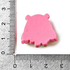 濃いピンクの可愛い不透明樹脂カボション  クロック  21.5x23.5x8.5mm&nbsp;CRES-I040-01F