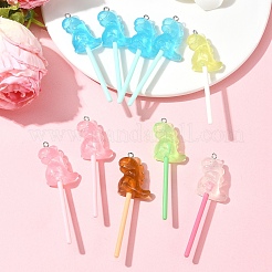 10Pcs Luminous Translucent Resin Big Pendants&nbsp;FIND-FS0002-91E