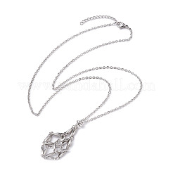 Tarnish Resistant 304 Stainless Steel Macrame Pouch Empty Stone Holder for Pendant Necklaces Making&nbsp;NJEW-JN04441-02