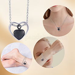 1Pc 304 Stainless Steel Heart Pendant Urn Ashes Necklaces&nbsp;NJEW-CN0001-19EBP