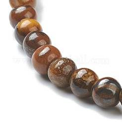 天然石タイガーアイビーズストレッチブレスレット  ラウンド  ビーズ：4~5mm  内径：2-1/4インチ（5.65cm）&nbsp;BJEW-A117-A-29